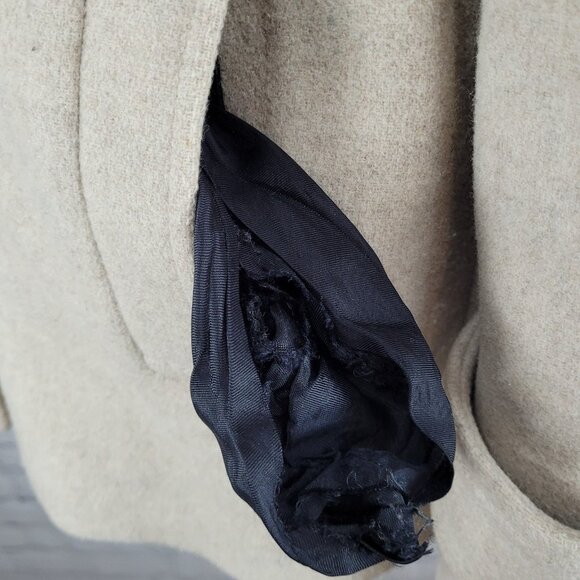 Zara Woman Tan Gold Buckle Full Zip Hooded Pockets Lined Jacket Size Small S - Picture 4 of 15